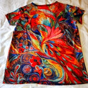 ✨Vibrant Just Fashion Now Peacock Shirt, L✨